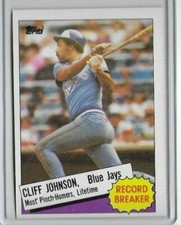 1985 Topps #4 Cliff Johnson Toronto Blue Jays Record Breaker