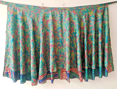Vintage 70's Valentino Silk Skirt Floral Pleated Women's Wrap Silk Midi Skirt - Picture 4 of 7