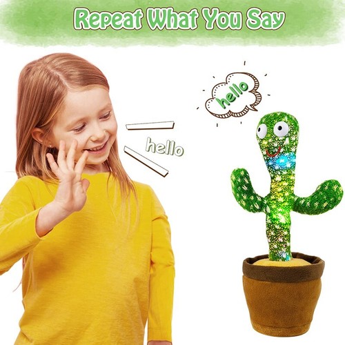 Dancing Talking Cactus Toy Doll Speak Talk Sound Record Repeat Kawaii Cactus Toy - Picture 6 of 10