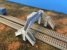 Pedestrian Bridge Walkway Over 2 -3 Tracks - Z Scale 1:220 No Assembly Required!