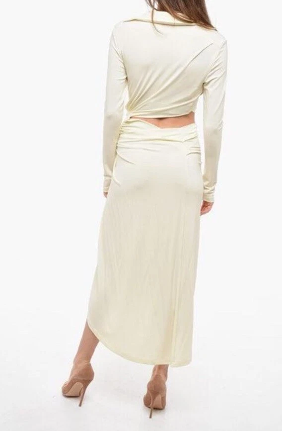 OFF WHITE Abito drappeggiato in crepe OFF WHITE taglia small ORIGINALE PREZZO DI LISTINO £915 #V2