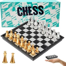 Mini Chess Set -  5.11 Inch Small Portable Travel Chess Set - Magnetic 5 inch