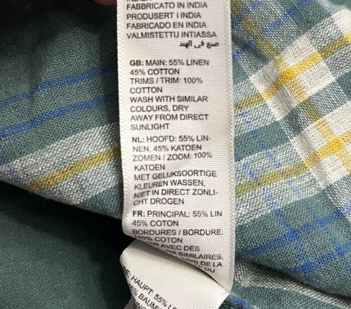 Fat Face Men's Linen Blended Check Short Sleeve Shirt - Size XL - MRSP$100 - Picture 10 of 10