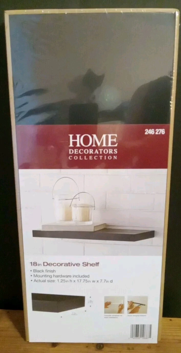 Home Decorators Collection 8 x 18 x 1.25 in Slim Black Floating Shelf, HDCSL18B