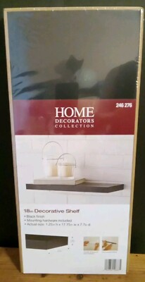 Home Decorators Collection 8 x 18 x 1.25 in Slim Black Floating Shelf, HDCSL18B