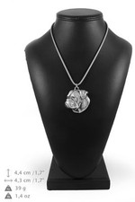 American Bulldog - silver plated necklace with a dog on silver chain, ArtDog USA