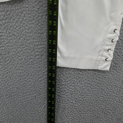 Talbots Womens Slim Leg Cropped Pants 10 White Lace Up Hem Stretch Career Casual - Bild 10 von 13