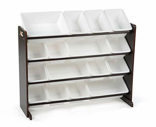 Humble Crew Extra-Large Toy Organizer, 16 Storage Bins, Espresso/White for sale online