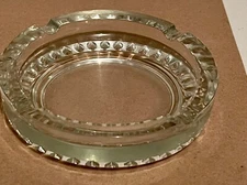 Vintage Ashtray Heavy Clear Glass No Metal Base Raven Head Company of England