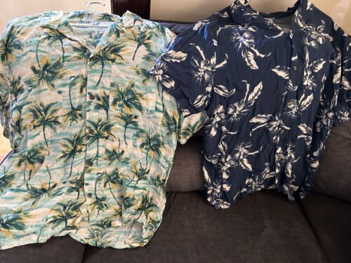 old navy button down hawaiian shirt 2xl