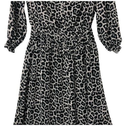 Michael Kors Dress Size XS Cold Shoulder Midi Long Sleeves V-Neck Black Grey - Picture 20 of 24