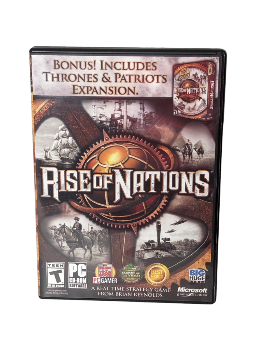 LOT OF 2: Rise of Nations & Rise of Nations Thrones & Patriots PC Games  W/Key