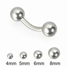 Barbell Curve Snake Eyes Heavy 12 Gauge 7/16" 5mm Balls Steel *