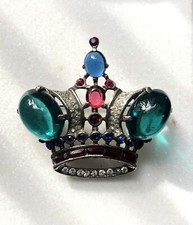 Vintage Trifari Brooch Silver Sterling Crown ...