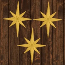 Nativity Star Embroidered Patch — 3-Pack — Iron On