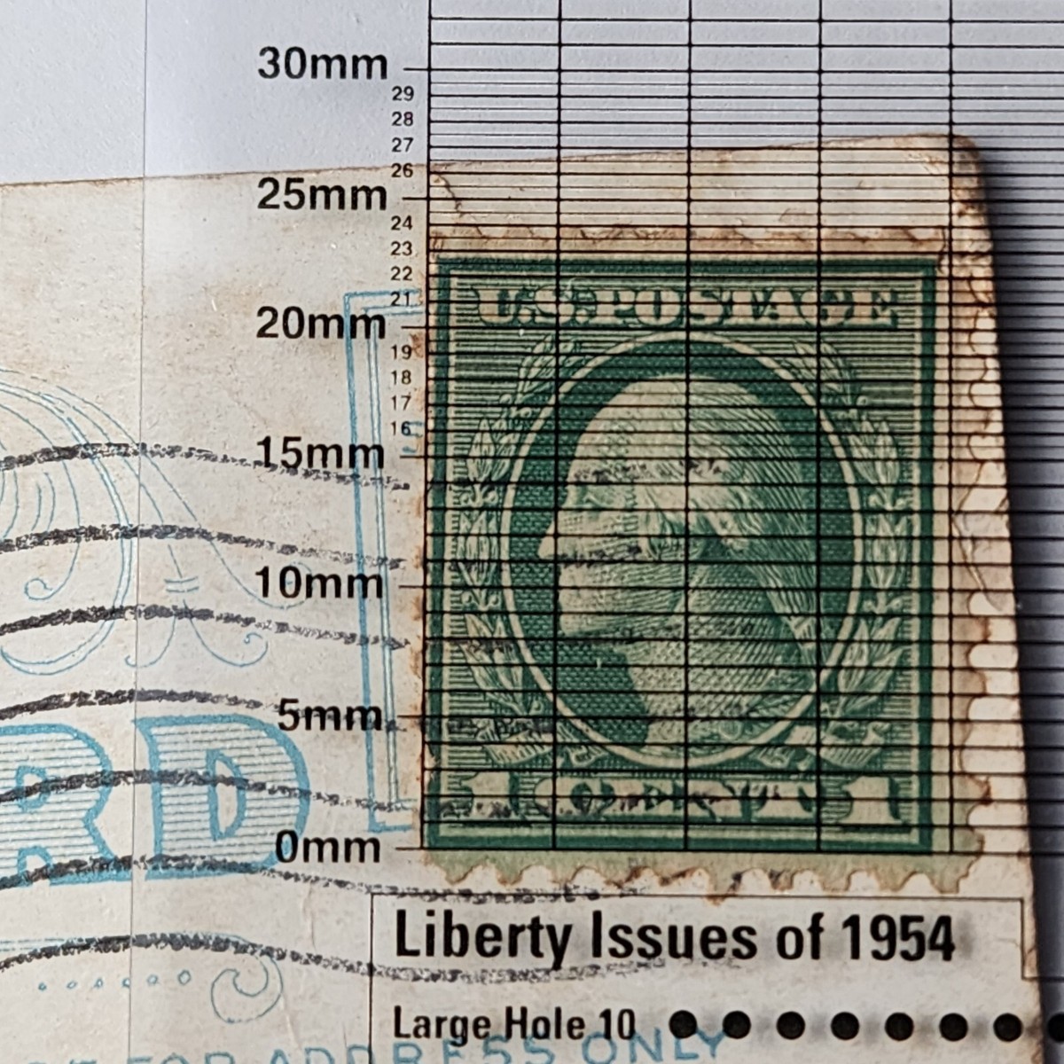 Unusual 1 Cent George Washington Stamp Green Profile Olive