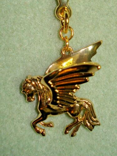Pegasus Purse or Bag Charm Gold Plated Bling, 3" Drop Dangle with Lobster Clasp - Picture 1 of 9