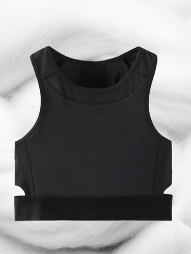 Zara Girl Black Mesh Panel Sports Bra Top Size 11-12 - Picture 3 of 4