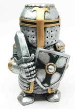 Doll House Miniature 4.5" Medieval Sword Shield Infantry Sculpture Suit of Armor