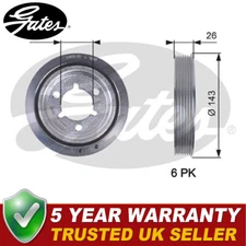 Gates Crankshaft Pulley Fits Peugeot 207 307 206 Citroen C3 Xsara Picasso C2 C4