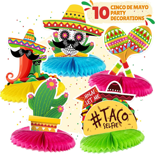 Mexican Party Cinco De Mayo Decorations - Table Centerpiece Set Green