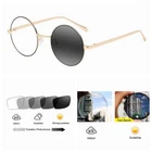 Retro Round Alloy Photochromic Nearsighted Glass Negative -1.0 -1.5 -2.0 -3~-8.0