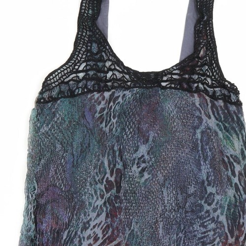 Passport Womens Blue Animal Polyester Blend A-Line Size 38 - Picture 8 of 12