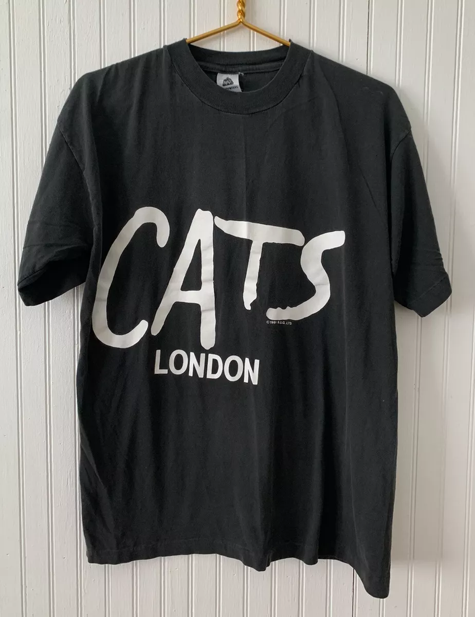 Vintage 1981 Cats London Black Size Medium T-Shirt Free Shipping