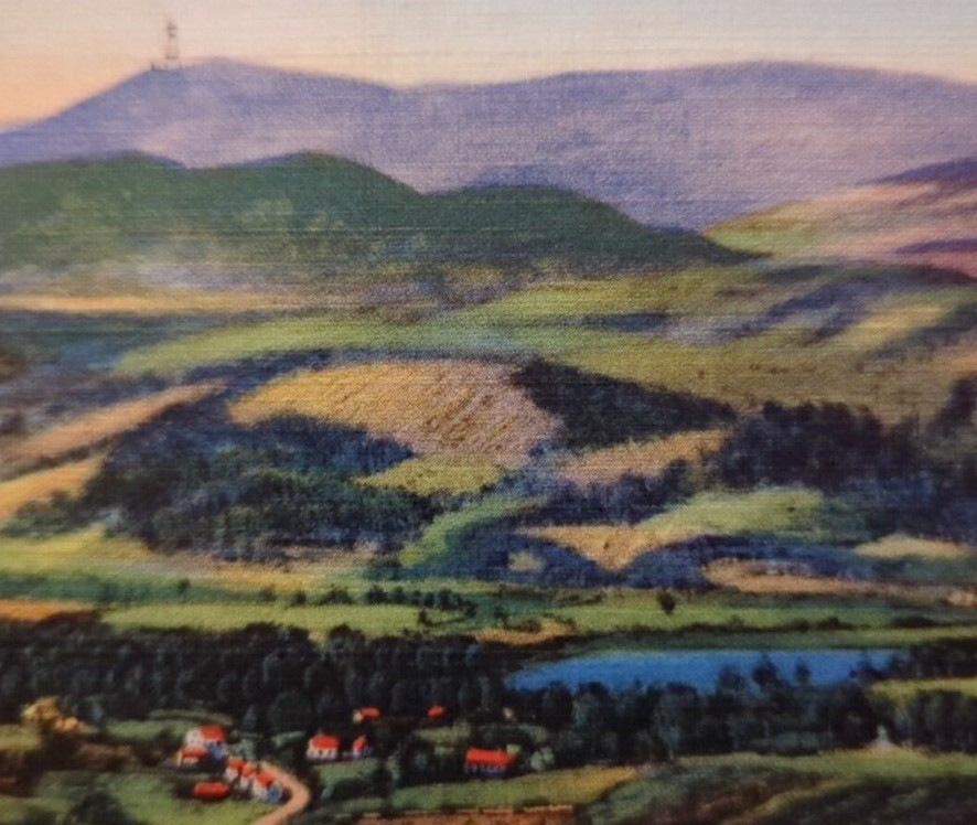 Mt. Greylock As Seen from The Mohawk Trail Massachusetts Vintage Linen Postcard