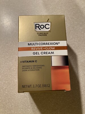 RoC Multi Correxion Revive + Glow Gel Cream + Vitamin C 1.7oz / 48g New In Box