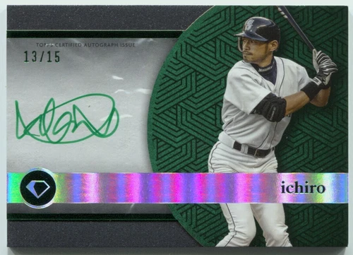 2024 Topps Diamond Icons Ichiro White Polychromatink Green Ink Auto #/15