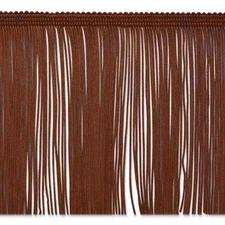 By the Yard 6" Brown Chainette Fabric Fringe Lampshade Lamp Costume Trim