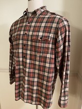 Polo Ralph Lauren XL Button Men  s L/S Shirt Top Western Flannel epaulettes Plaid