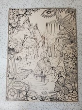 Vintage Rap Wrap 2 Pocket Folder Doodler Gene Bellos Falls Retro 1971 Rapwrap