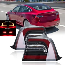 Left+Right LED Tail Lights For 2017-2023 Tesla Model 3 Rear Brake Stop Lamp Pair