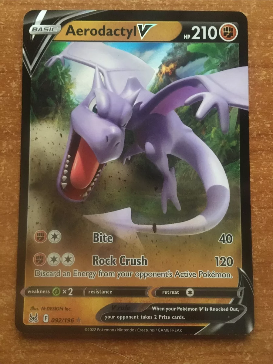 Pokémon TCG Aerodactyl V 092/196, Lost Origin, Play/Grade Ready