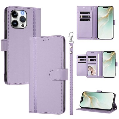 9 Card Leather Wallet Case For iPhone Samsung Honor Flip Stand Phone Cover Strap