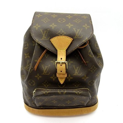 LOUIS VUITTON MontsourisMM M51136 Monogram Backpack Â· Daypack Brown USED