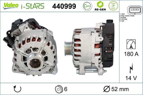 Valeo Lichtmaschine Generator FüR CitroëN Berlingo B9 1.6 Hdi 90 C4 Picasso II-image