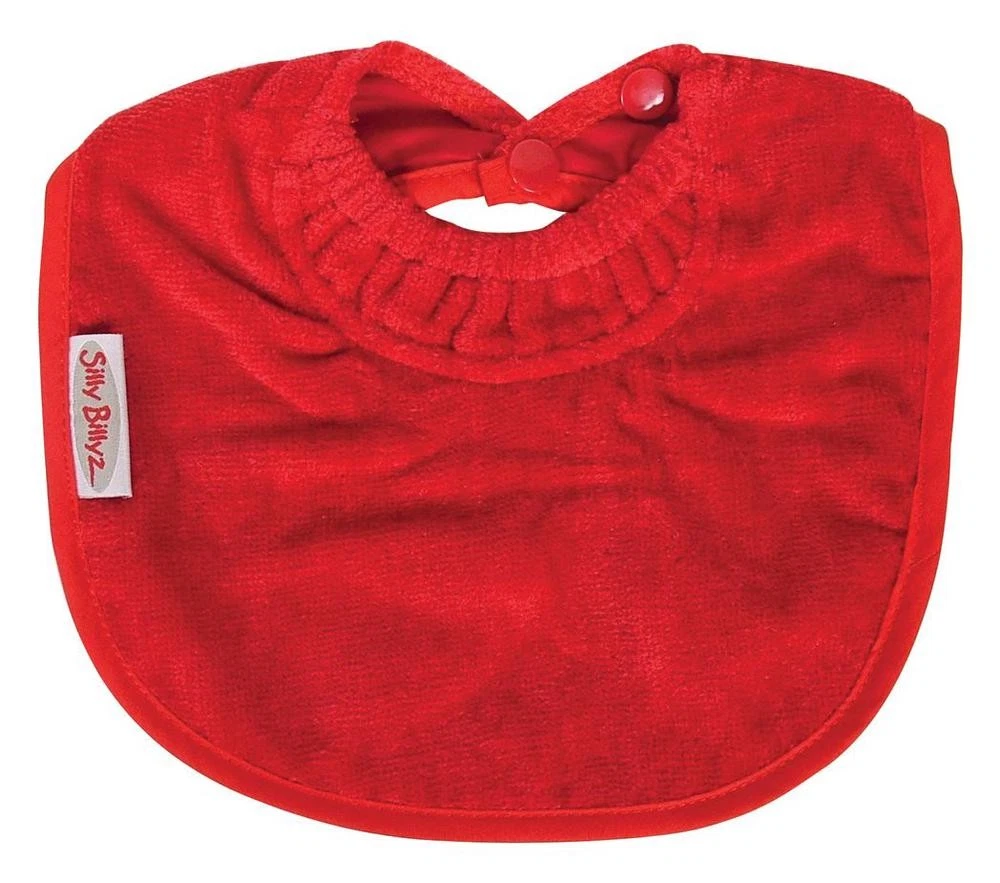 Silly Billyz Towel Baby's First Bib (Red)