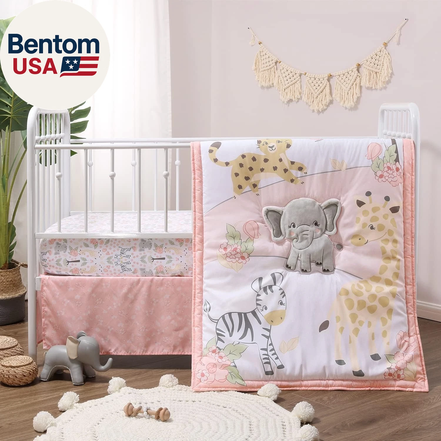 3 Piece Baby Crib Bedding Set for Girls - Newborn, Infant & Toddler Nursery Bed
Opens in a new windo