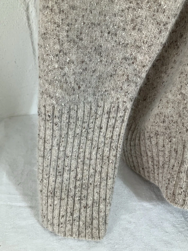 Cárdigan Eileen Fisher Pequeño Tejido Suéter a Presión Bolsillo Angora Minimalista Costero Foto 3 de 4