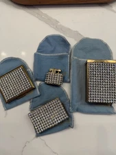 Vintage Marhill Rhinestone LOT Compact, Pill Box, Lighter, Cigarette Box C3