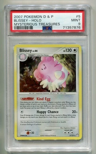 2007 POKEMON D & P MYSTERIOUS TREASURES BLISSEY LV.44 5/123 HOLO FOIL PSA 9 A P1