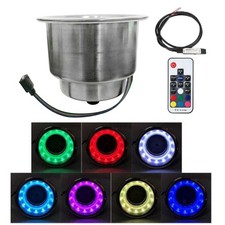 Lohobby RGB Light Stainless Steel Cup Holder Remote for Marine Car Truck RV,