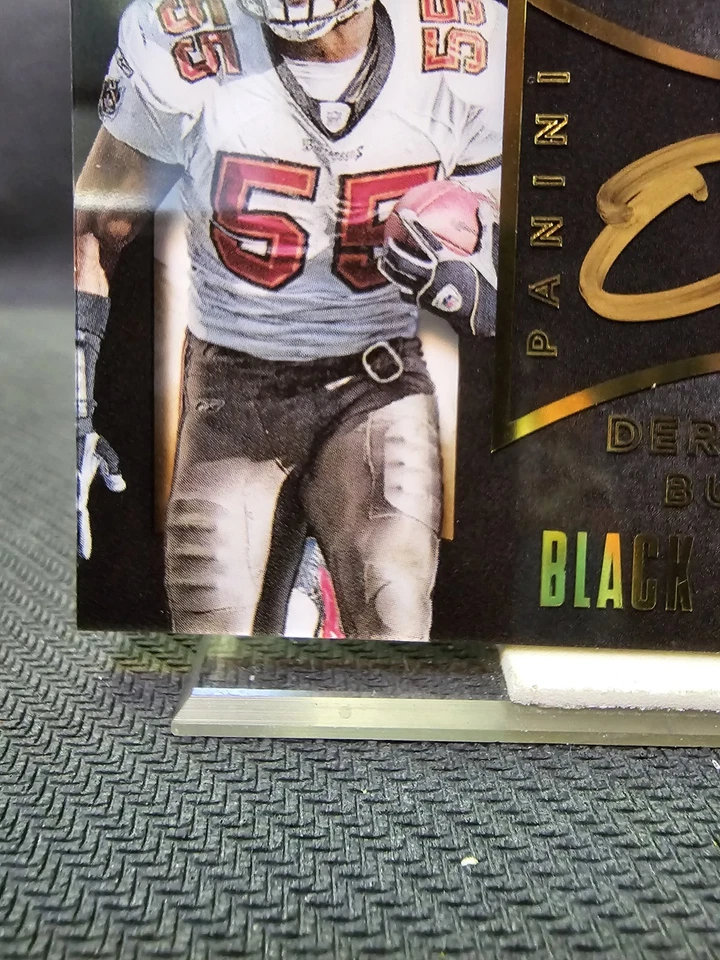🇨🇦 2015 Panini Oro Negro NFL Derrick Brooks 25/99 Casi Nuevo Gema En Tarjeta Autógrafo Foto 4 de 4