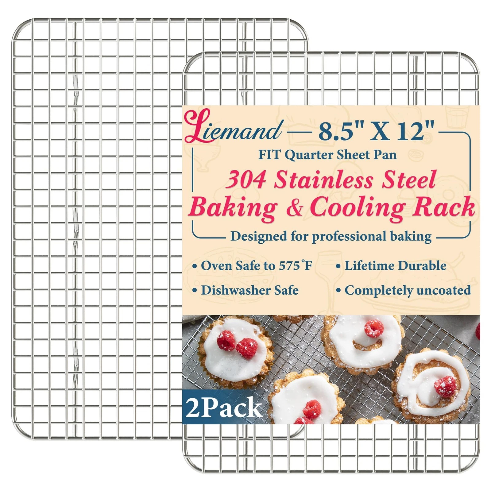 Cooling Racks for Cooking and Baking - 8.5"x12" Oven Safe Premium Stainless S...
Opens in a new wind