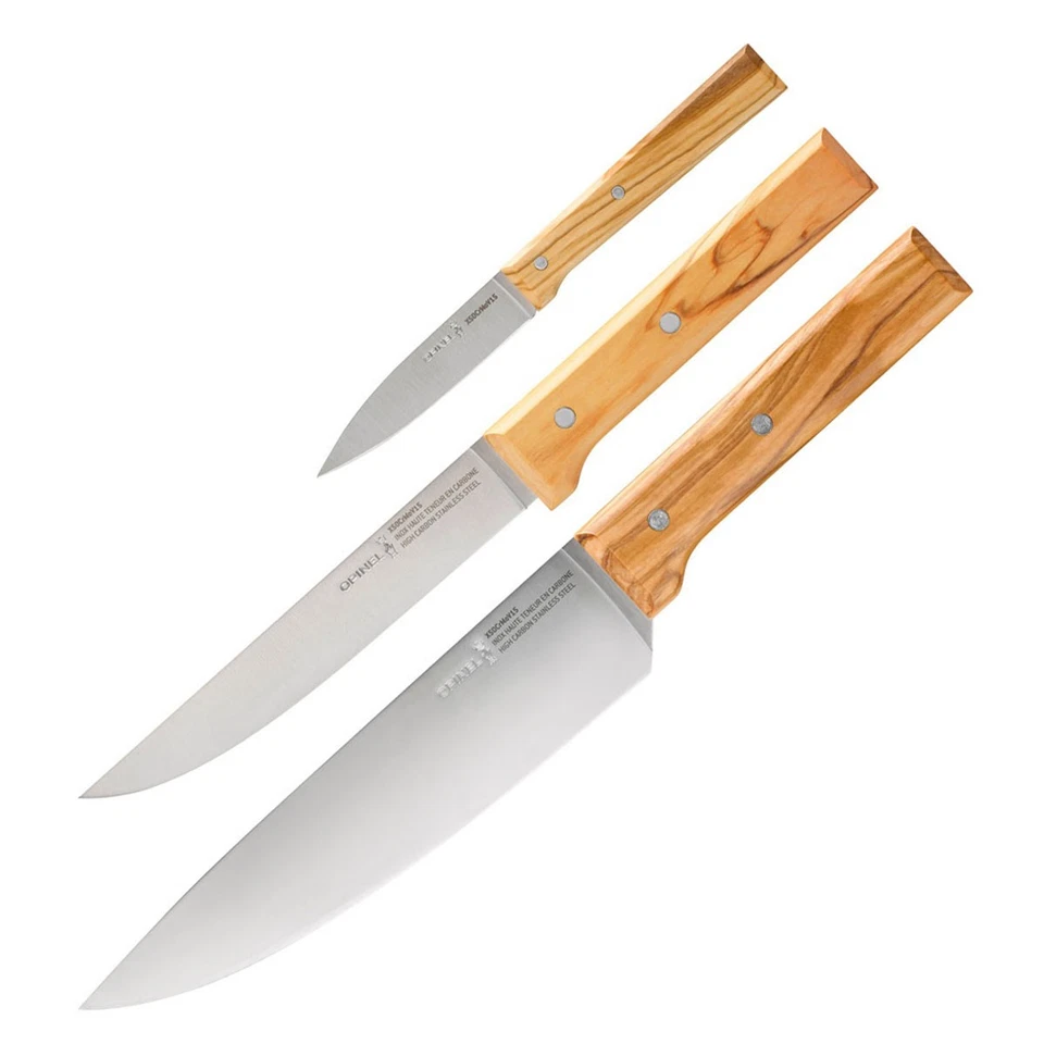 Opinel Parallele Trio Messer-Set - 3-Teilig Olivenholz Küchenmesser - Bild 1 von 1