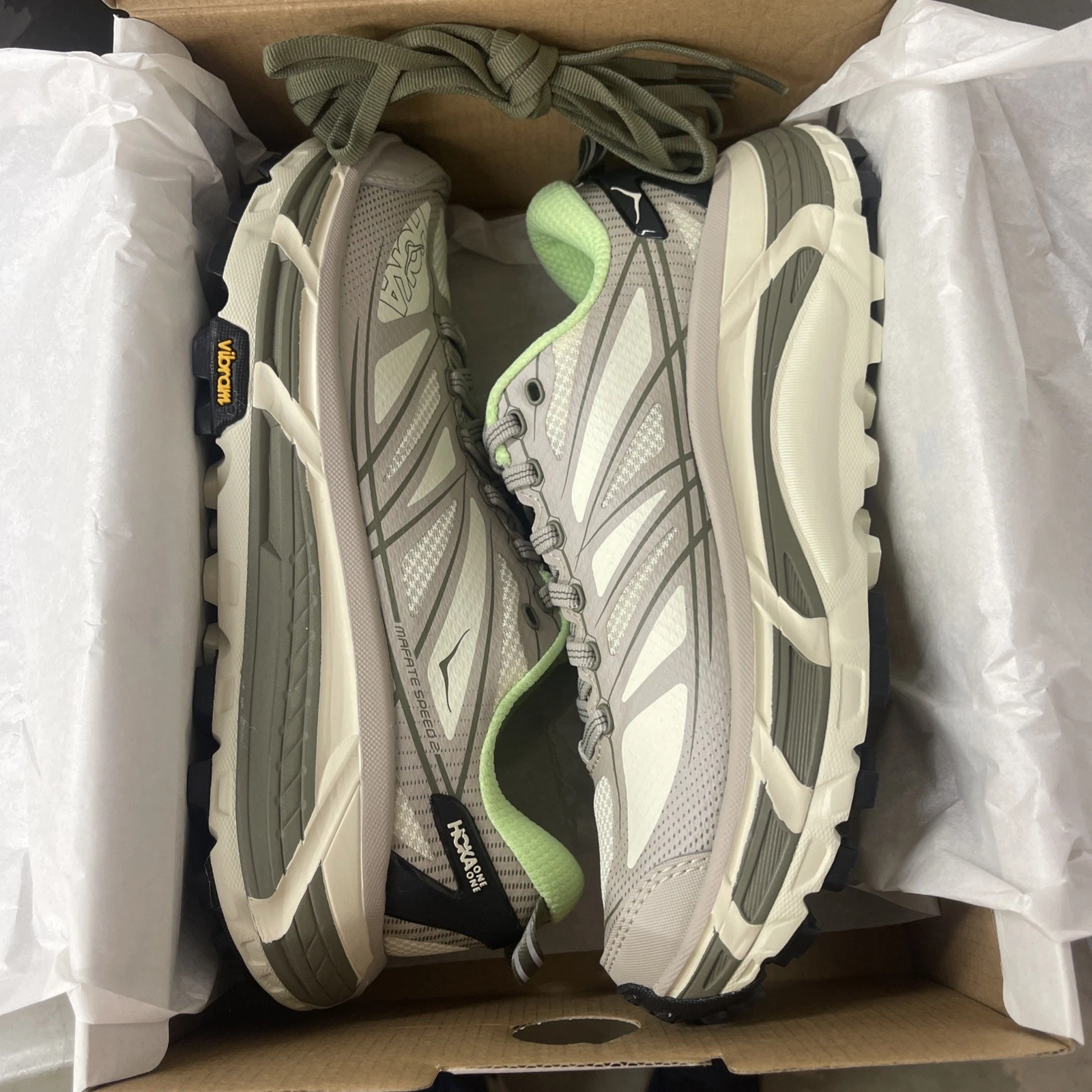 Men’s Size 6.5/7.5woman’s HOKA Mafate Speed 2 Putty Eucalyptus