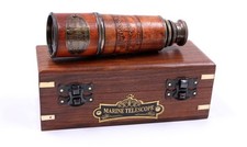 Handcrafted Brass Maritime Telescope with Wooden Box Style 1 Style 1